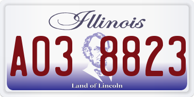 IL license plate A038823
