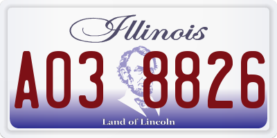 IL license plate A038826