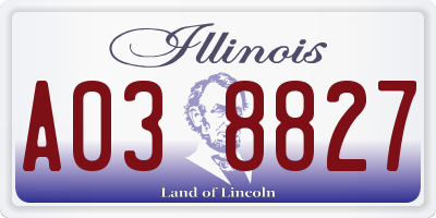 IL license plate A038827
