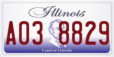 IL license plate A038829