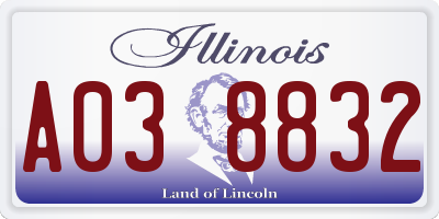 IL license plate A038832