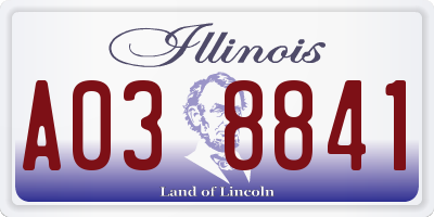 IL license plate A038841