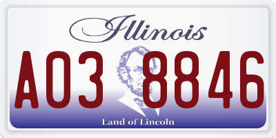 IL license plate A038846