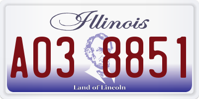 IL license plate A038851