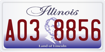 IL license plate A038856