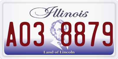 IL license plate A038879