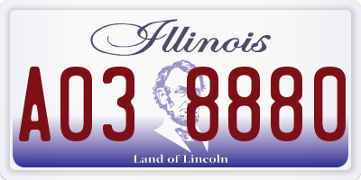 IL license plate A038880