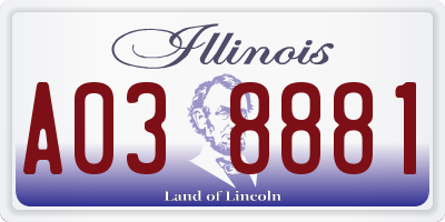 IL license plate A038881
