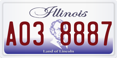 IL license plate A038887