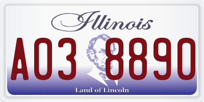 IL license plate A038890