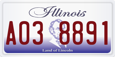 IL license plate A038891