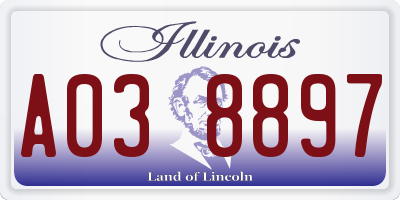 IL license plate A038897