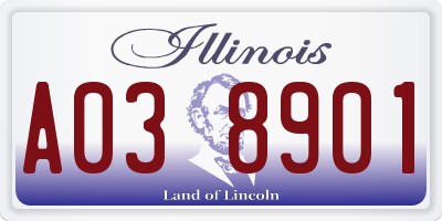 IL license plate A038901