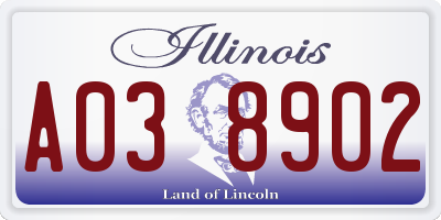 IL license plate A038902