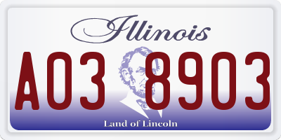 IL license plate A038903