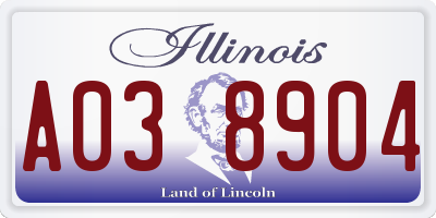 IL license plate A038904