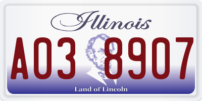 IL license plate A038907