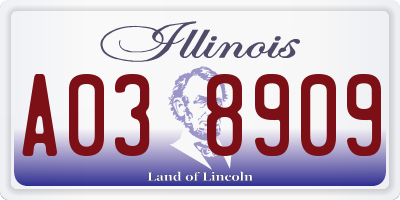 IL license plate A038909
