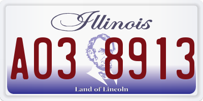 IL license plate A038913