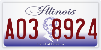 IL license plate A038924