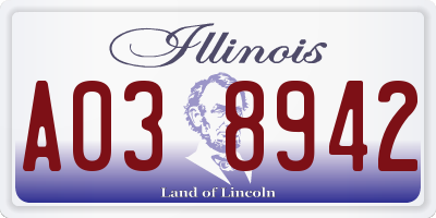IL license plate A038942
