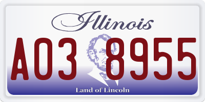 IL license plate A038955