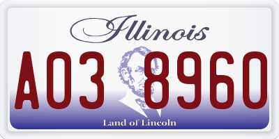IL license plate A038960