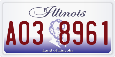 IL license plate A038961