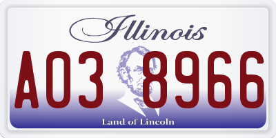 IL license plate A038966