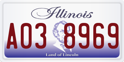 IL license plate A038969
