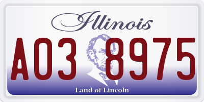 IL license plate A038975