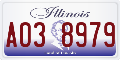 IL license plate A038979