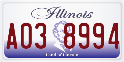 IL license plate A038994