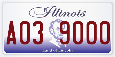 IL license plate A039000