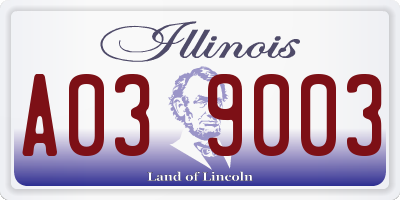 IL license plate A039003