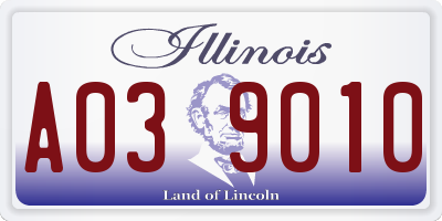 IL license plate A039010