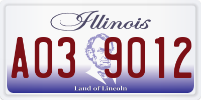 IL license plate A039012