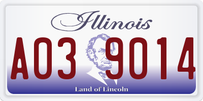 IL license plate A039014