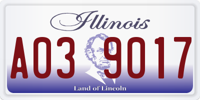 IL license plate A039017