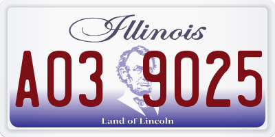 IL license plate A039025