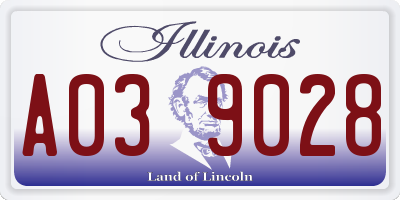 IL license plate A039028