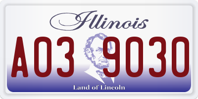 IL license plate A039030