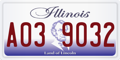 IL license plate A039032