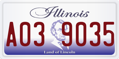 IL license plate A039035