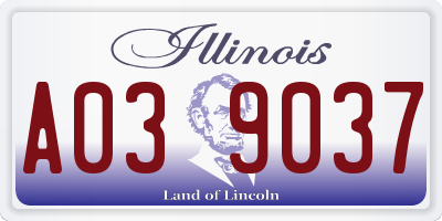 IL license plate A039037