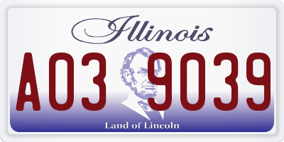 IL license plate A039039