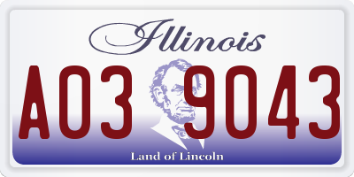 IL license plate A039043