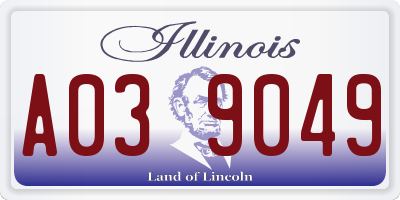 IL license plate A039049