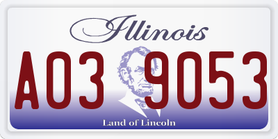 IL license plate A039053