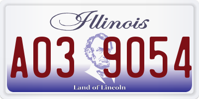 IL license plate A039054